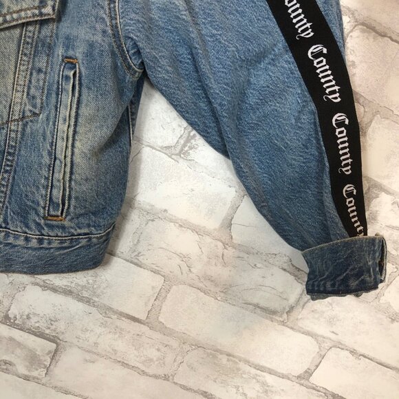 MARCELO BURLON County of Milan Men's Blue Denim Jacket SMALL CWYE004F18876207 - Picture 5 of 8